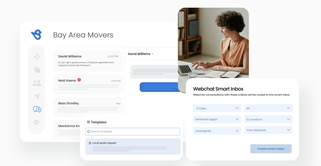 Chatbot AI is a webchat that uses a smart inbox, the image here is an example.